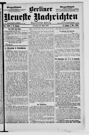 Berliner Neueste Nachrichten vom 22.04.1913