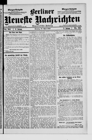 Berliner Neueste Nachrichten on Apr 27, 1913