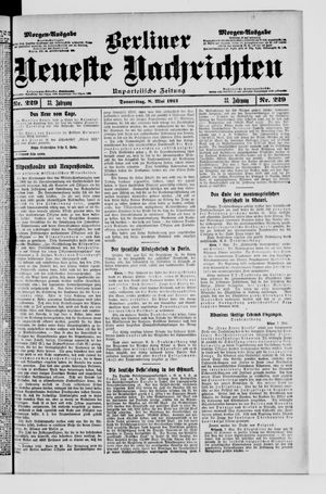 Berliner Neueste Nachrichten on May 8, 1913