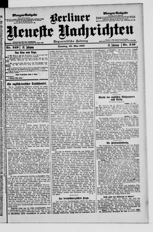 Berliner Neueste Nachrichten vom 20.05.1913