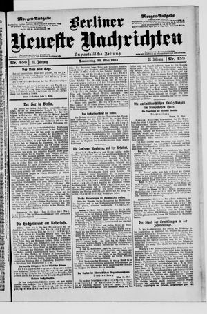 Berliner Neueste Nachrichten vom 22.05.1913