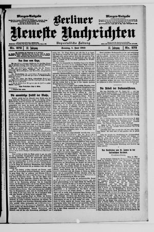 Berliner Neueste Nachrichten vom 01.06.1913