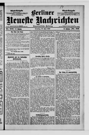 Berliner Neueste Nachrichten vom 10.06.1913