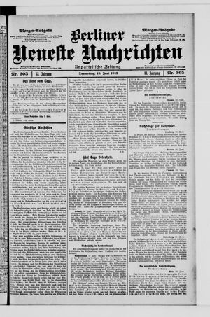 Berliner Neueste Nachrichten vom 19.06.1913