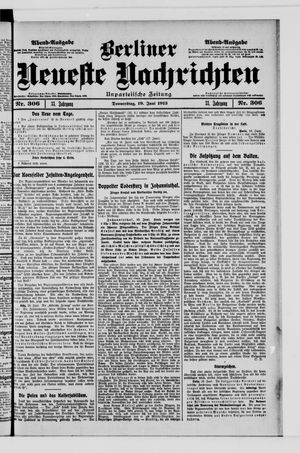 Berliner Neueste Nachrichten vom 19.06.1913