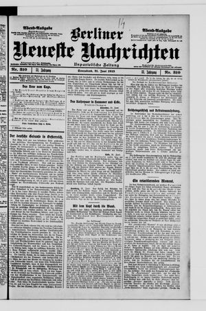 Berliner Neueste Nachrichten vom 21.06.1913