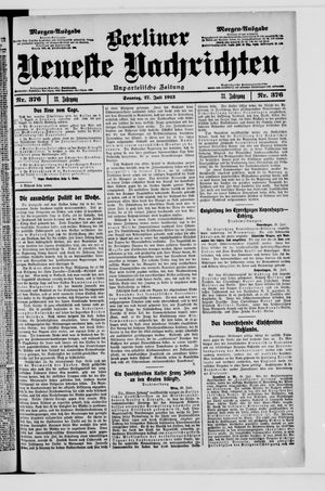Berliner Neueste Nachrichten vom 27.07.1913