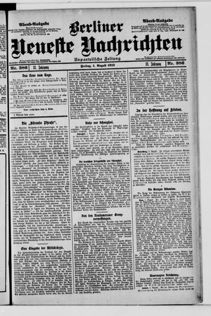 Berliner Neueste Nachrichten vom 01.08.1913