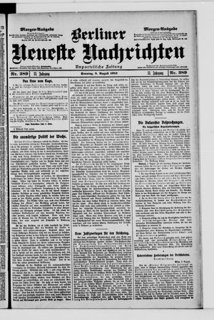 Berliner Neueste Nachrichten vom 03.08.1913