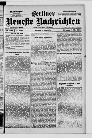 Berliner Neueste Nachrichten vom 06.08.1913