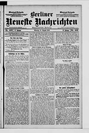 Berliner Neueste Nachrichten vom 11.08.1913