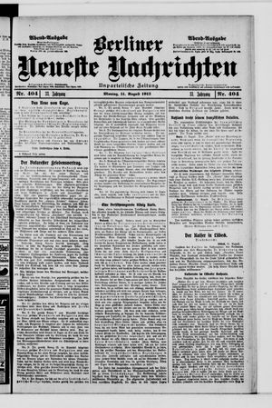 Berliner Neueste Nachrichten vom 11.08.1913