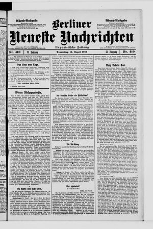 Berliner Neueste Nachrichten vom 14.08.1913