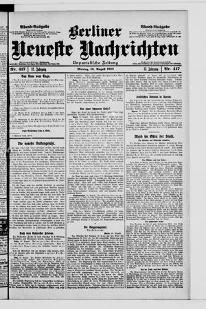 Berliner Neueste Nachrichten vom 18.08.1913