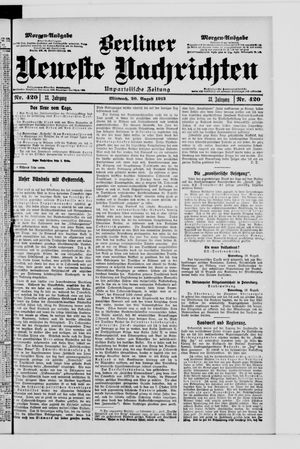 Berliner Neueste Nachrichten vom 20.08.1913