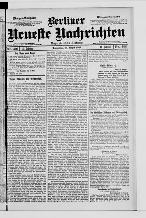 Berliner Neueste Nachrichten vom 21.08.1913