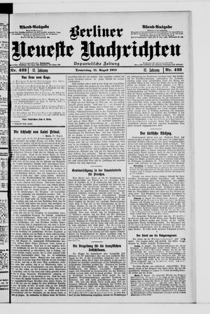 Berliner Neueste Nachrichten vom 21.08.1913