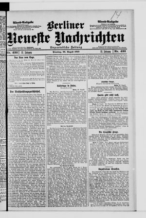 Berliner Neueste Nachrichten vom 26.08.1913