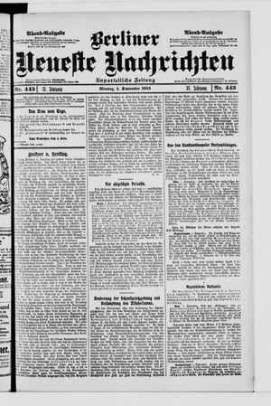 Berliner Neueste Nachrichten vom 01.09.1913