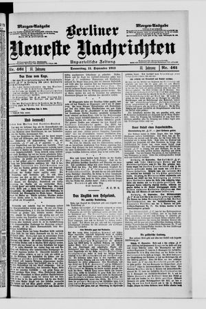 Berliner Neueste Nachrichten vom 11.09.1913
