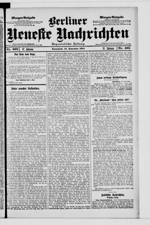 Berliner Neueste Nachrichten vom 13.09.1913