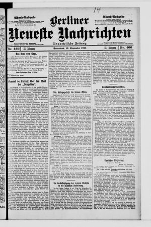 Berliner Neueste Nachrichten vom 13.09.1913