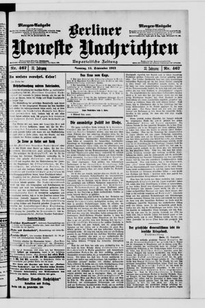 Berliner Neueste Nachrichten vom 14.09.1913