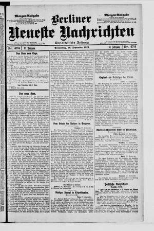 Berliner Neueste Nachrichten vom 18.09.1913