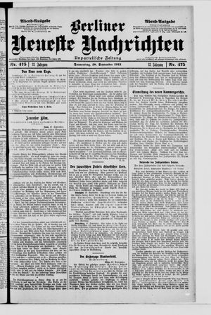 Berliner Neueste Nachrichten vom 18.09.1913