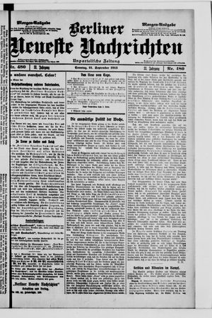 Berliner Neueste Nachrichten vom 21.09.1913