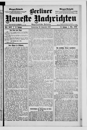 Berliner Neueste Nachrichten vom 25.09.1913