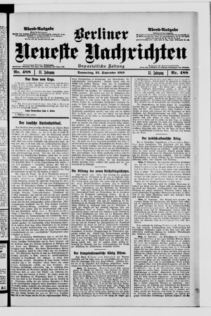 Berliner Neueste Nachrichten vom 25.09.1913