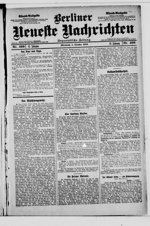 Berliner Neueste Nachrichten vom 01.10.1913