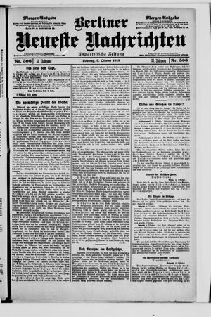 Berliner Neueste Nachrichten vom 05.10.1913