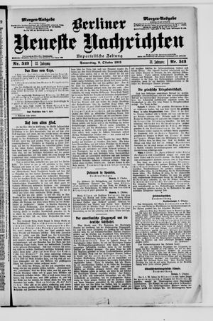 Berliner Neueste Nachrichten vom 09.10.1913