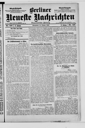 Berliner Neueste Nachrichten on Oct 11, 1913