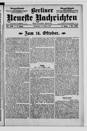 Berliner Neueste Nachrichten vom 18.10.1913