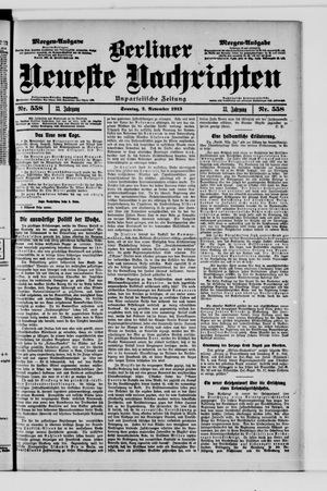 Berliner Neueste Nachrichten vom 02.11.1913