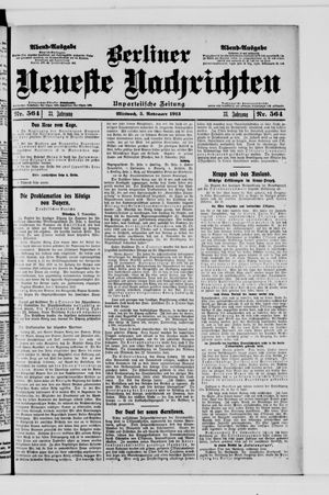 Berliner Neueste Nachrichten vom 05.11.1913
