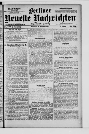 Berliner Neueste Nachrichten vom 08.11.1913