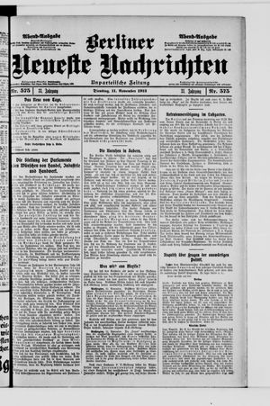 Berliner Neueste Nachrichten vom 11.11.1913