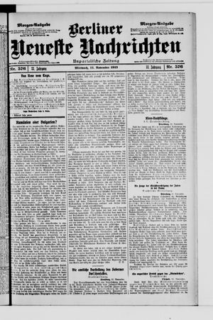 Berliner Neueste Nachrichten vom 12.11.1913