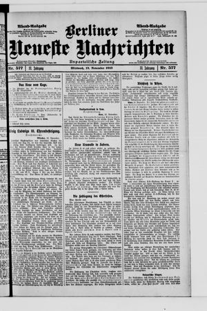 Berliner Neueste Nachrichten vom 12.11.1913