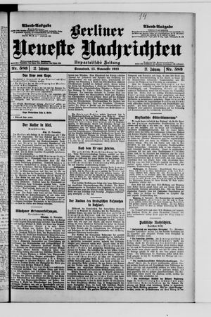 Berliner Neueste Nachrichten vom 15.11.1913