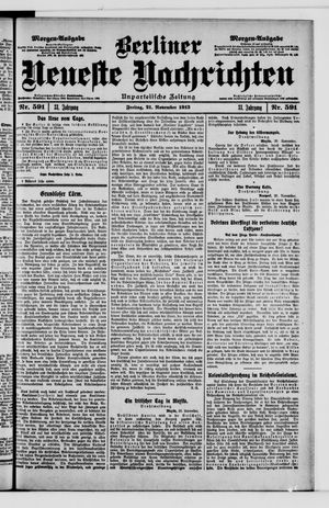 Berliner Neueste Nachrichten vom 21.11.1913