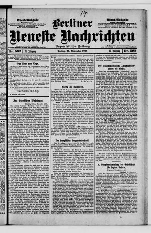 Berliner Neueste Nachrichten vom 21.11.1913