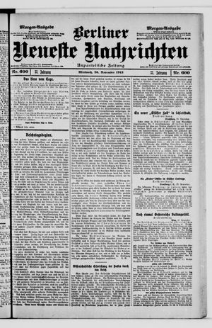 Berliner Neueste Nachrichten vom 26.11.1913