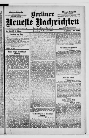 Berliner Neueste Nachrichten vom 27.11.1913