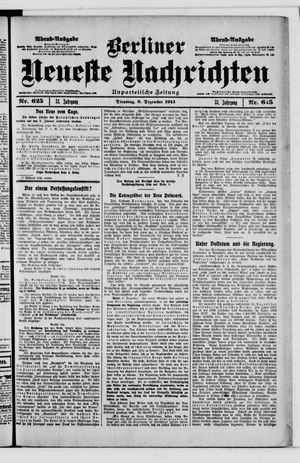 Berliner Neueste Nachrichten on Dec 9, 1913