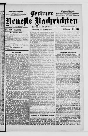 Berliner Neueste Nachrichten vom 18.12.1913